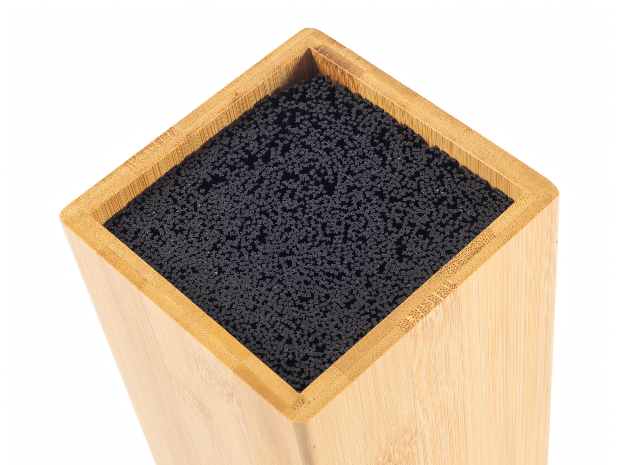 Hanseküche Bloc à couteaux - Porte-couteaux sans couteau - Planche à couteaux en bois (bambou, marron, carré, incliné, un compartiment)
