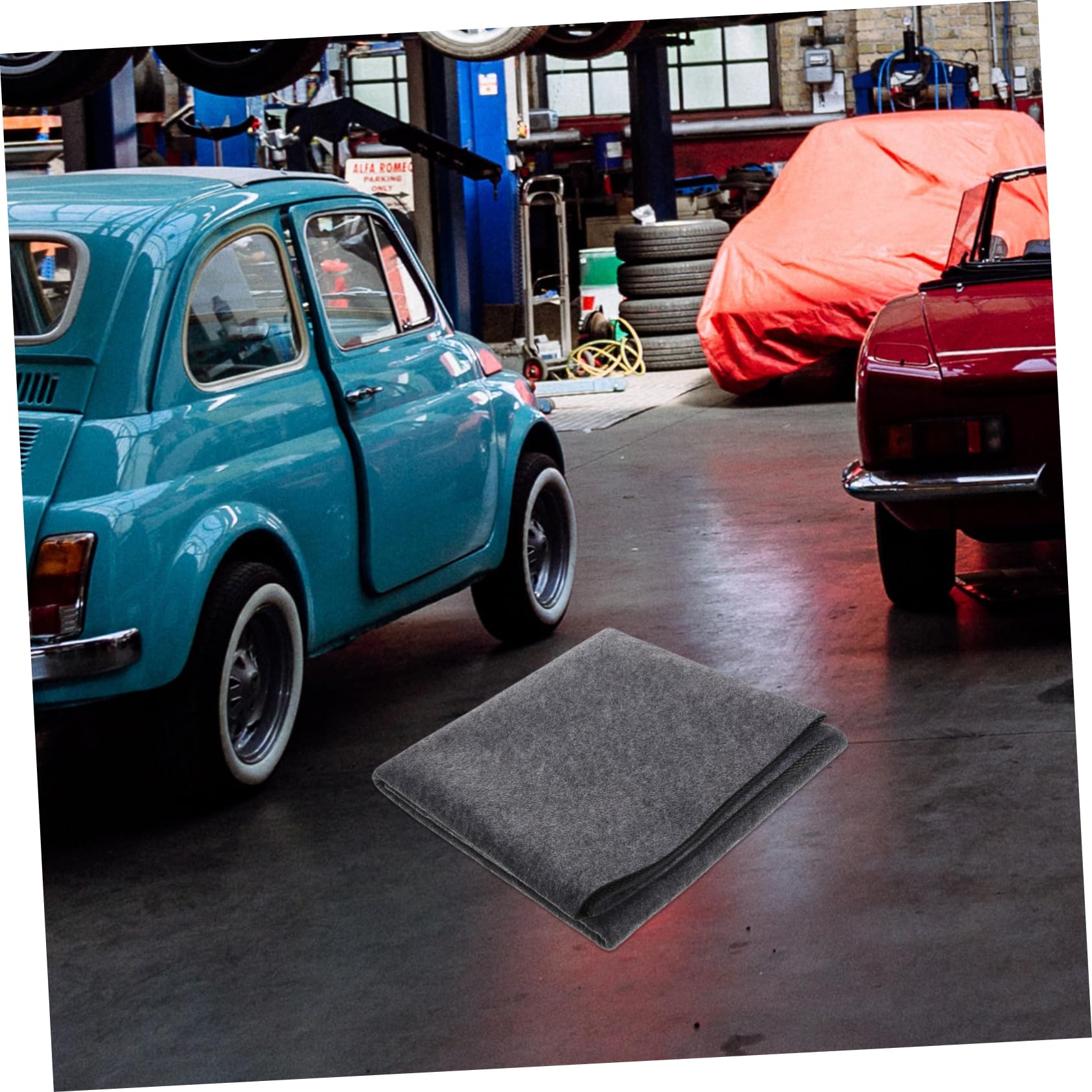 Ölauffangmatte für Garagenboden 91,5x122cm rutschfest Wasserfest aus Filz Waschbar für Werkstatt und Fahrzeugpflege