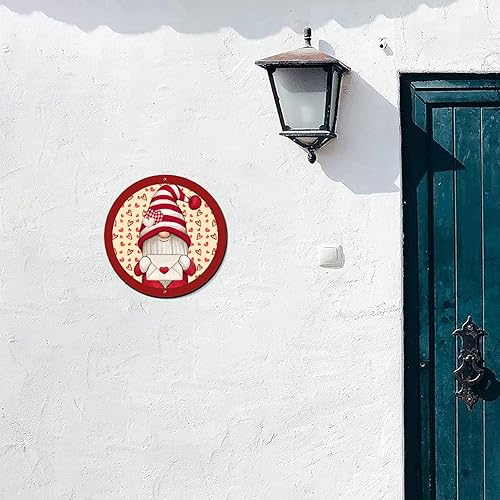 Miniatura 3 de Letreros redondos de metal para el día de San Valentín diseño de corazón rojo letrero de hojalata para aniversario arte de pared letrero de corona