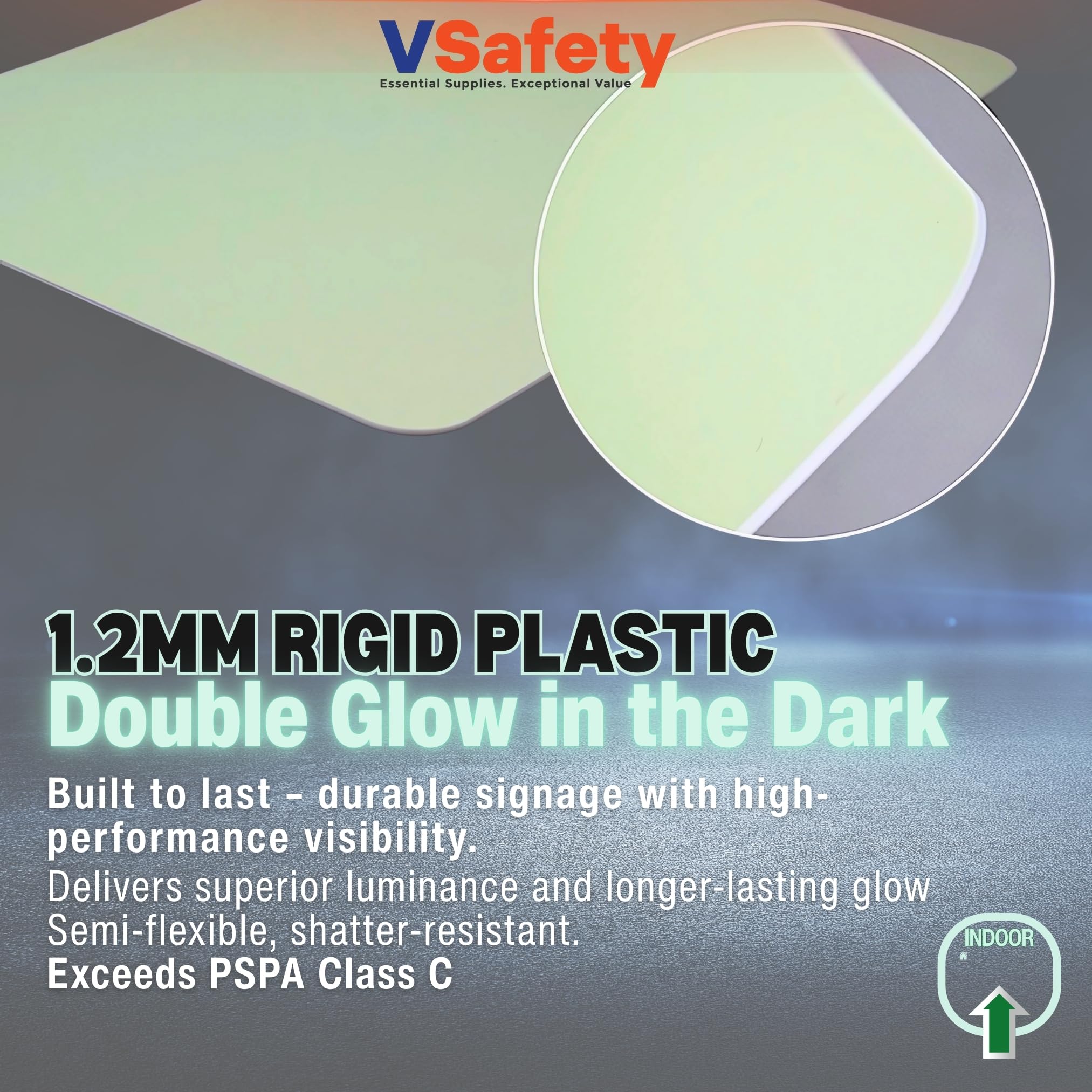 V Safety Glow In The Dark Danger Electrical Equipment - Señal de prohibición de acceso - 600 x 450 mm - Hecho de plástico rígido de doble brillo - Señalización de advertencia de peligro - Fabricado en