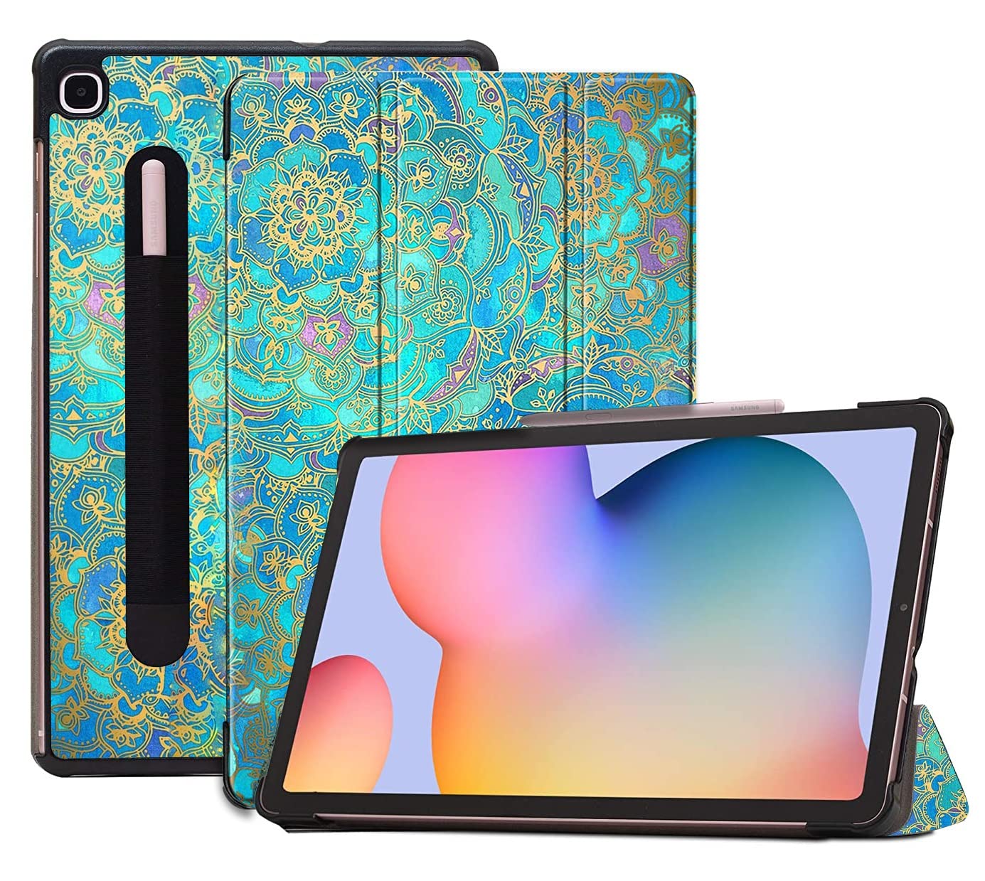 Robustrion Smart Trifold Hard Back Flip Stand Case Cover for Samsung Tab S6 Lite Cover 10.4 inch SM-P610/P615 - Shades of Blue (B0B8DMRMV8) Amazon Price History, Amazon Price Tracker