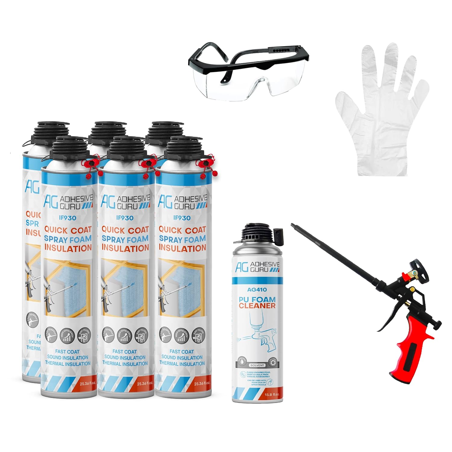 Adhesive Guru Spray Foam Insulation Kit, Polyurethane Self