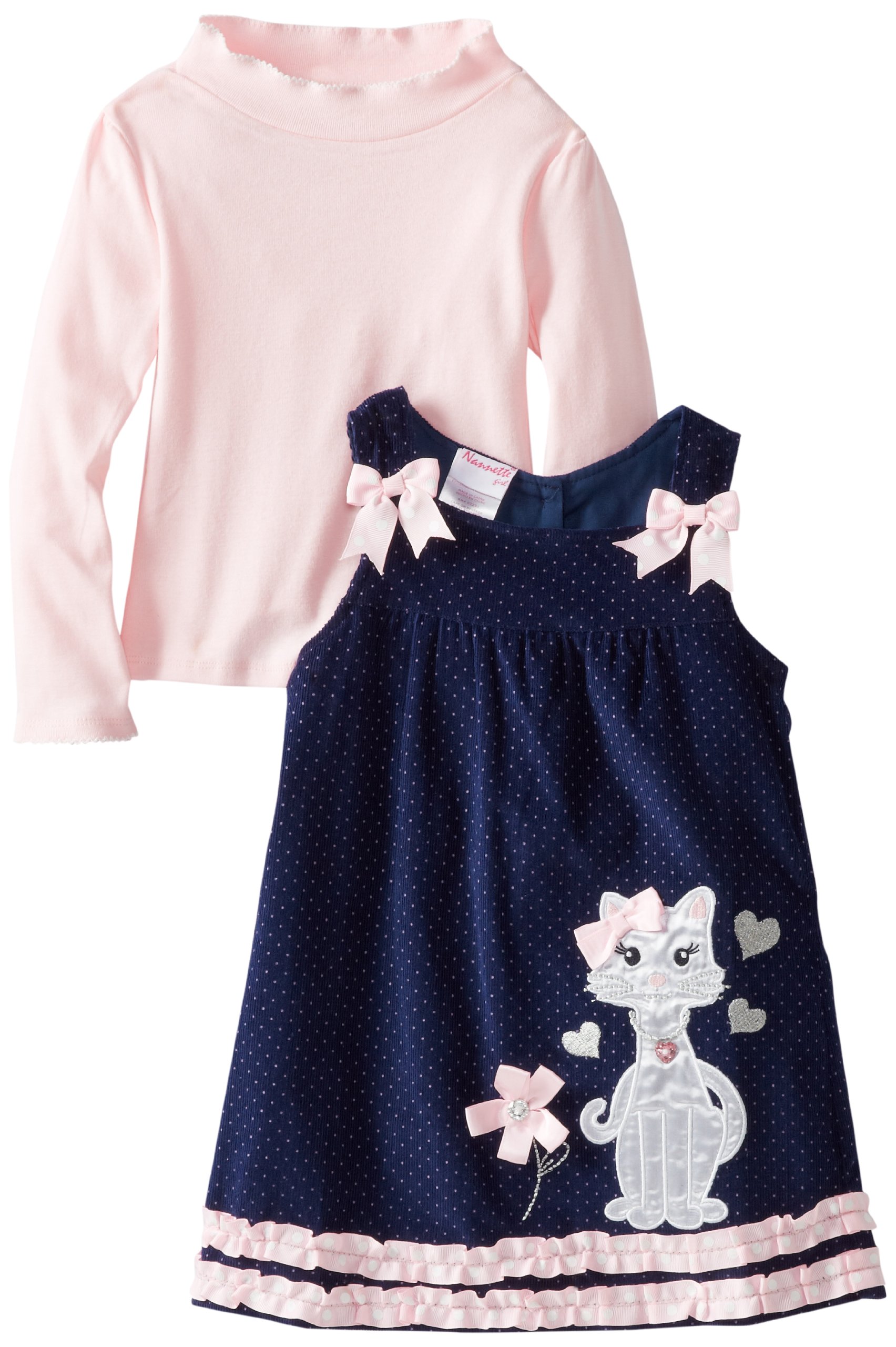 Nannette Little Girls' Two-Piece Cat Pullover and Dress