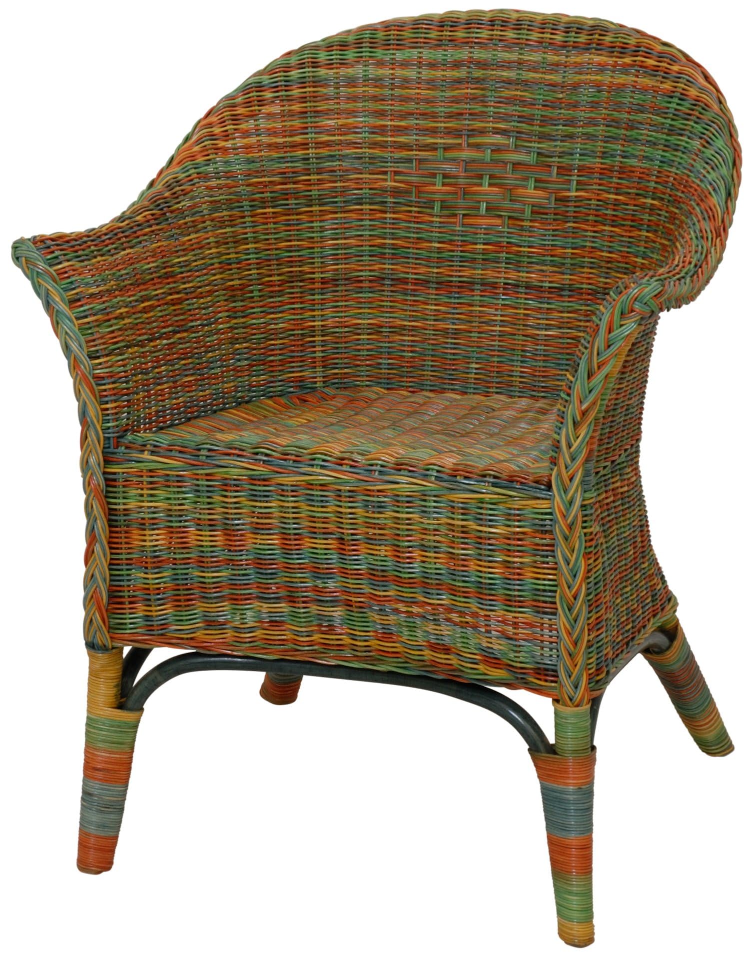 Terracotta Rattan Garden Chair, Handcrafted, Dining, Width 63cm, Depth 62cm, Height 82cm, Seat Height 46cm