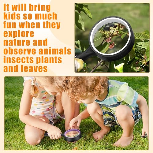 Miniatura 4 de Xuhal 12 lupas de 10 unidades, lupa de lectura inastillable de mano para personas mayores y niños, lente de aumento de color de 1.969 in con goma