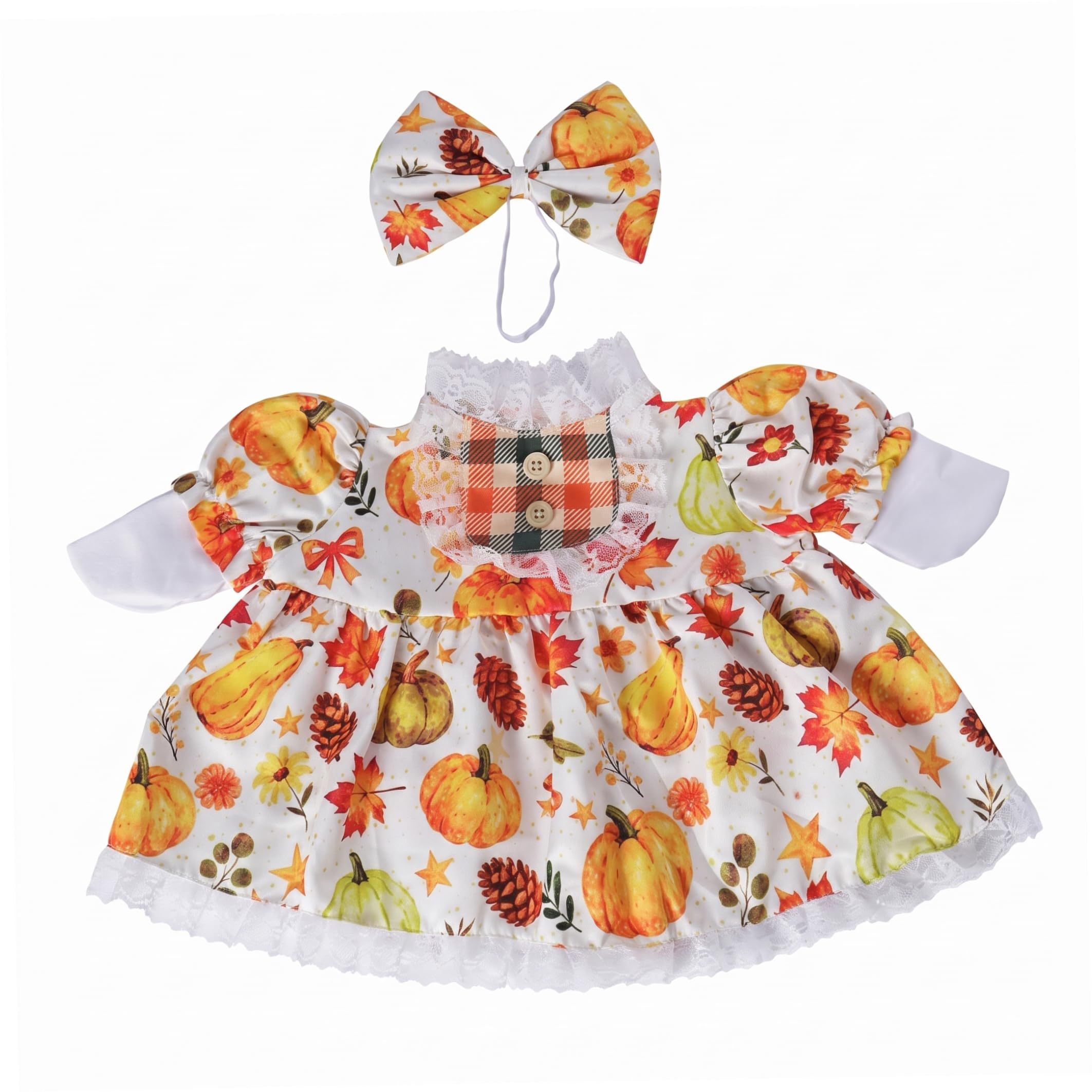 Perodlly Thanksgiving Pumpkin Bow, 23 Inch Goose Outfit