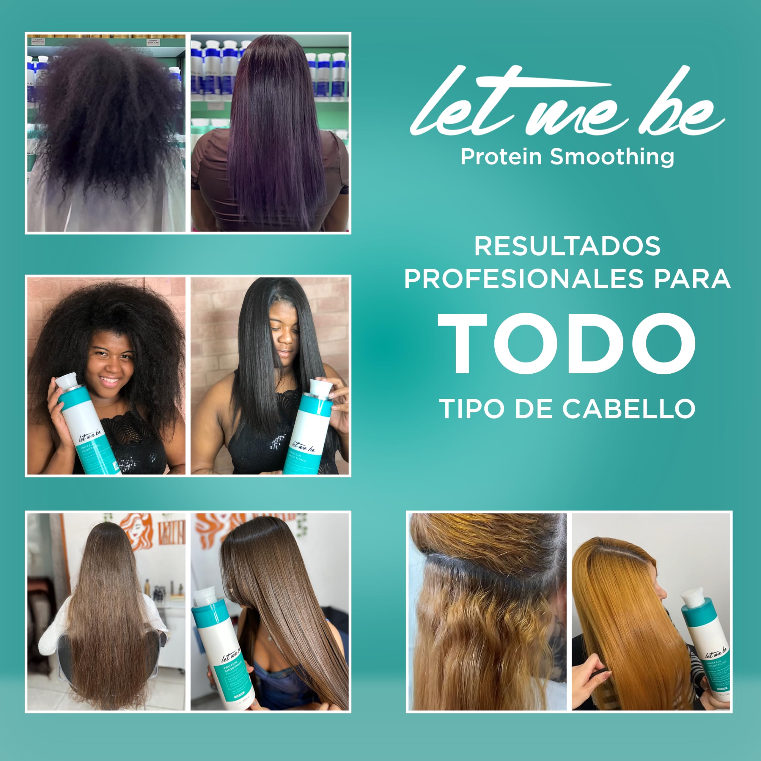 Let Me Be - Protein Smoothing Lissage Bresilien Keratine, Organique en Un Seul Geste, Sans Formaldéhyde, Anti-Frisottis, Résultats Professionnels Jusqu’à 6 Mois – 500 ml