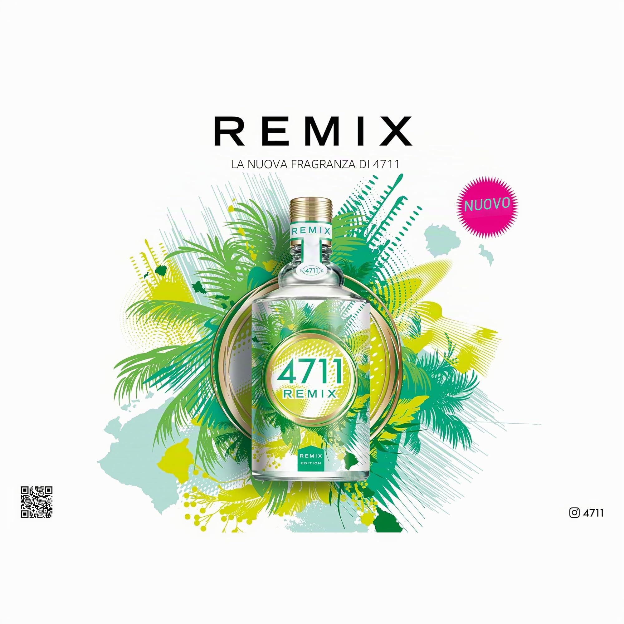 4711® Remix Cologne Green Oasis I Eau de Cologne - frizzante - libera - avventurosa - per una vera gioia di vivere! I Spray con atomizzatore naturale da 100 m