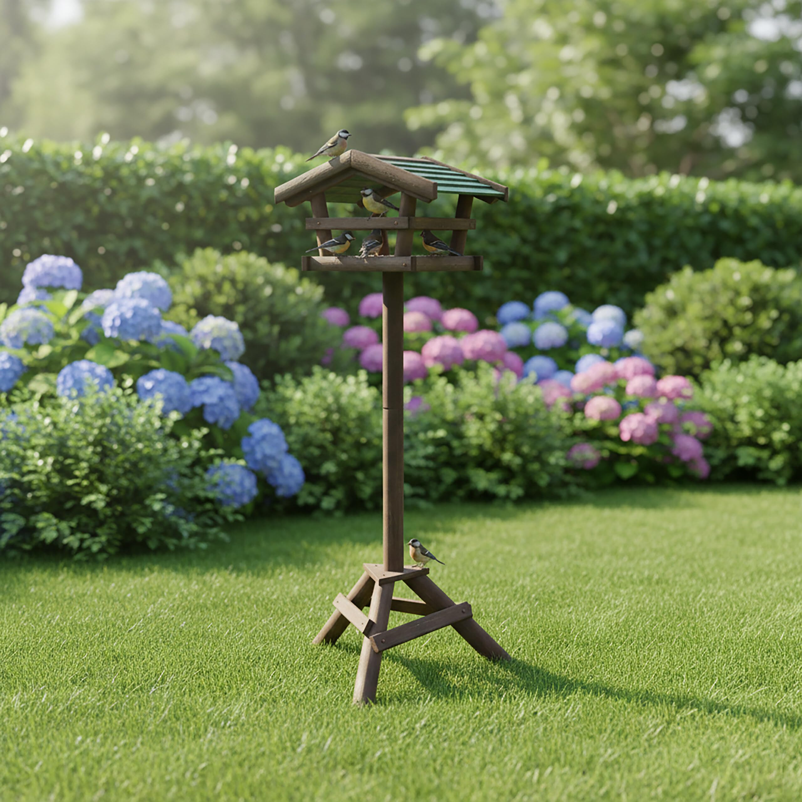 Relaxdays Casetta per Uccelli con Supporto HLP 100 x 37 x 43 cm Nido Uccellini in Legno mangiatoia
