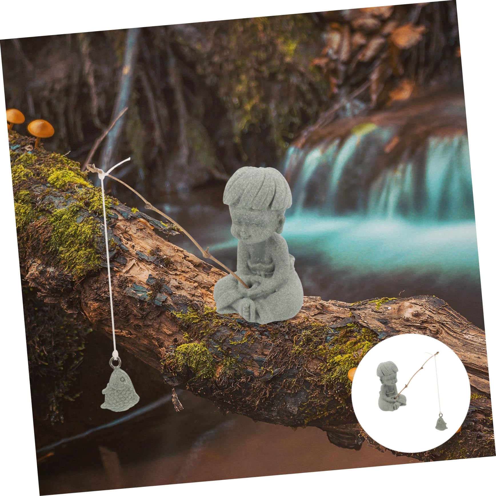 ULTECHNOVO 5 Pièces Ornements De Pêche pour Enfants Décoration De Nage De Poisson Créatures Décorations D'aquarium Faux De Plein Air Accessoires Petit Décor De Pêcheur Grès