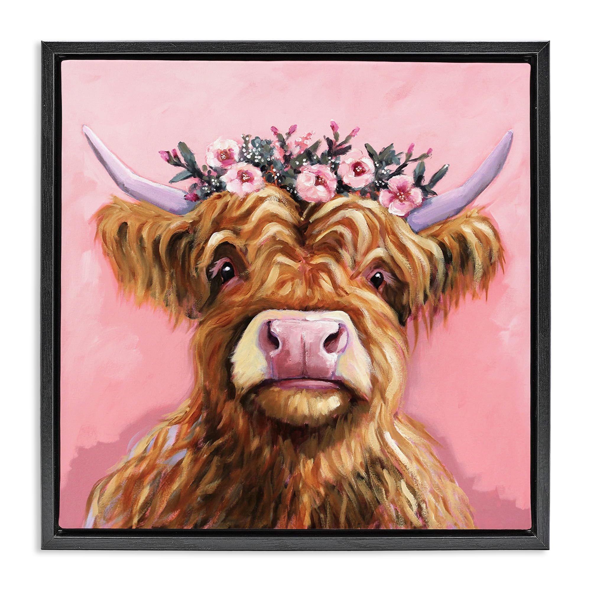 Stupell Industries 'Grace Of The Glen', Floating Frame Canvas Art, Black, 25 x 25 Inches, Easy to Hang and Sturdy, Made in USA, by Lucia Stewart