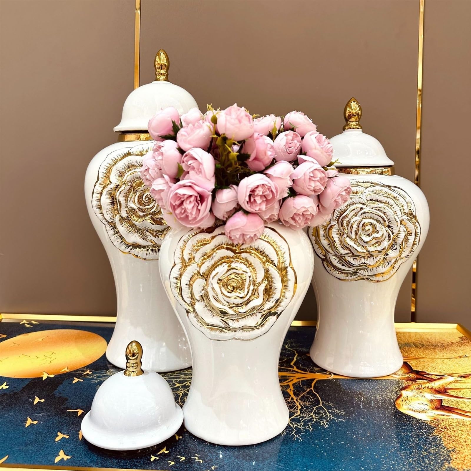 小物 ginger! Amazon.com: ZXHFSH Ginger jar vase,Decorative jar, Ginger Jar Gold