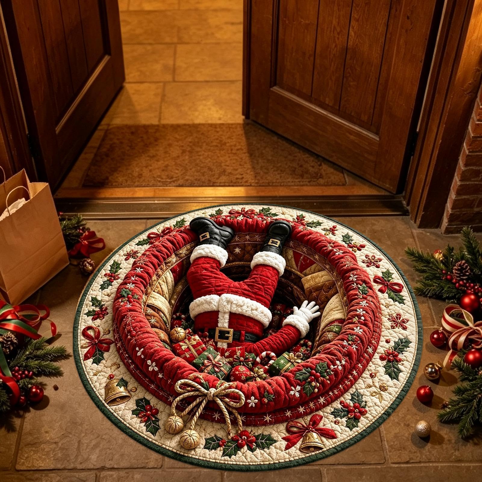 Generisch Weihnachts-Illusions-Türmatte Weihnachtsmann rutschfest