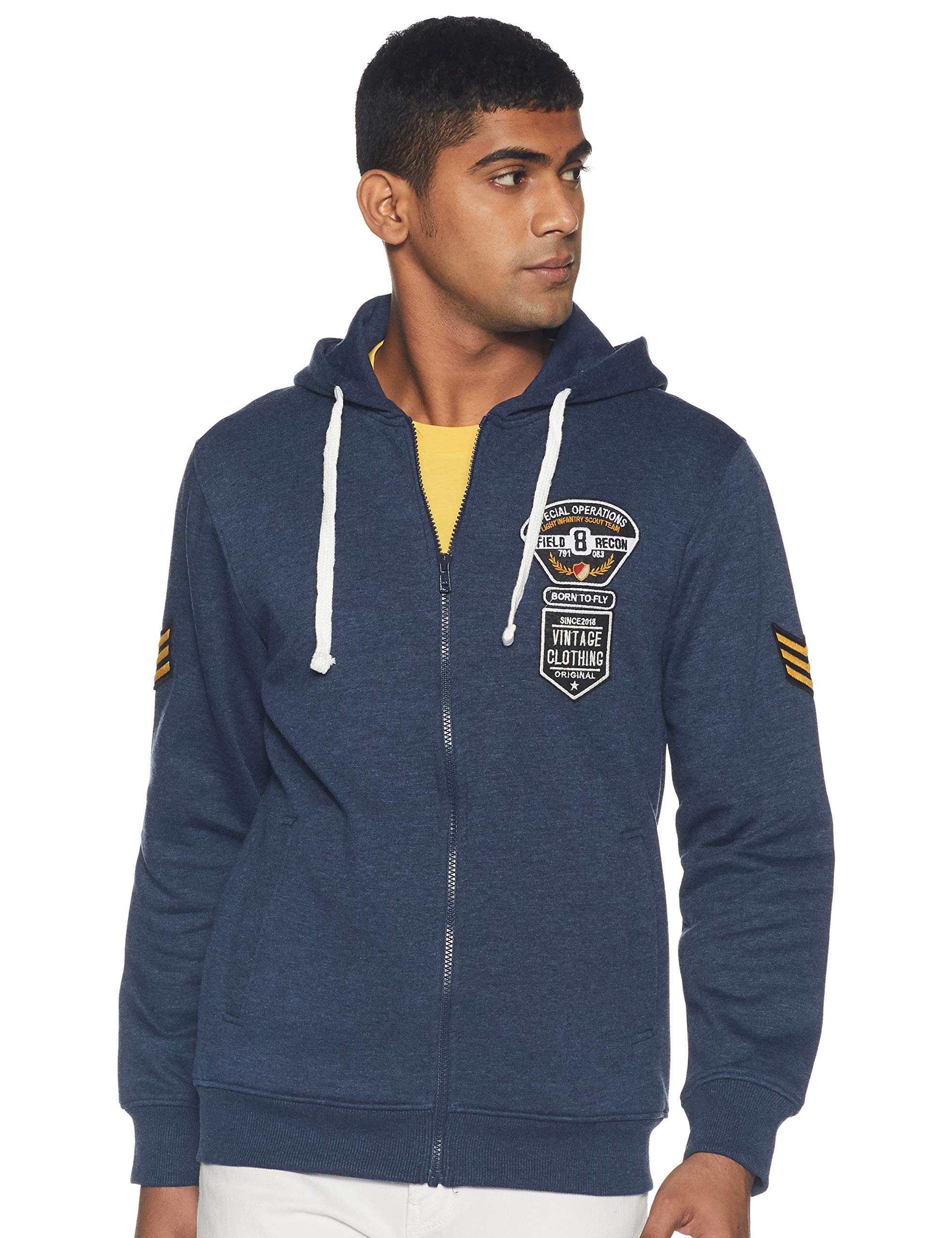 Amazon Brand - INKAST Men's Cotton Rich Heavy Weight Hooded Sweatshirt (Regular Fit)