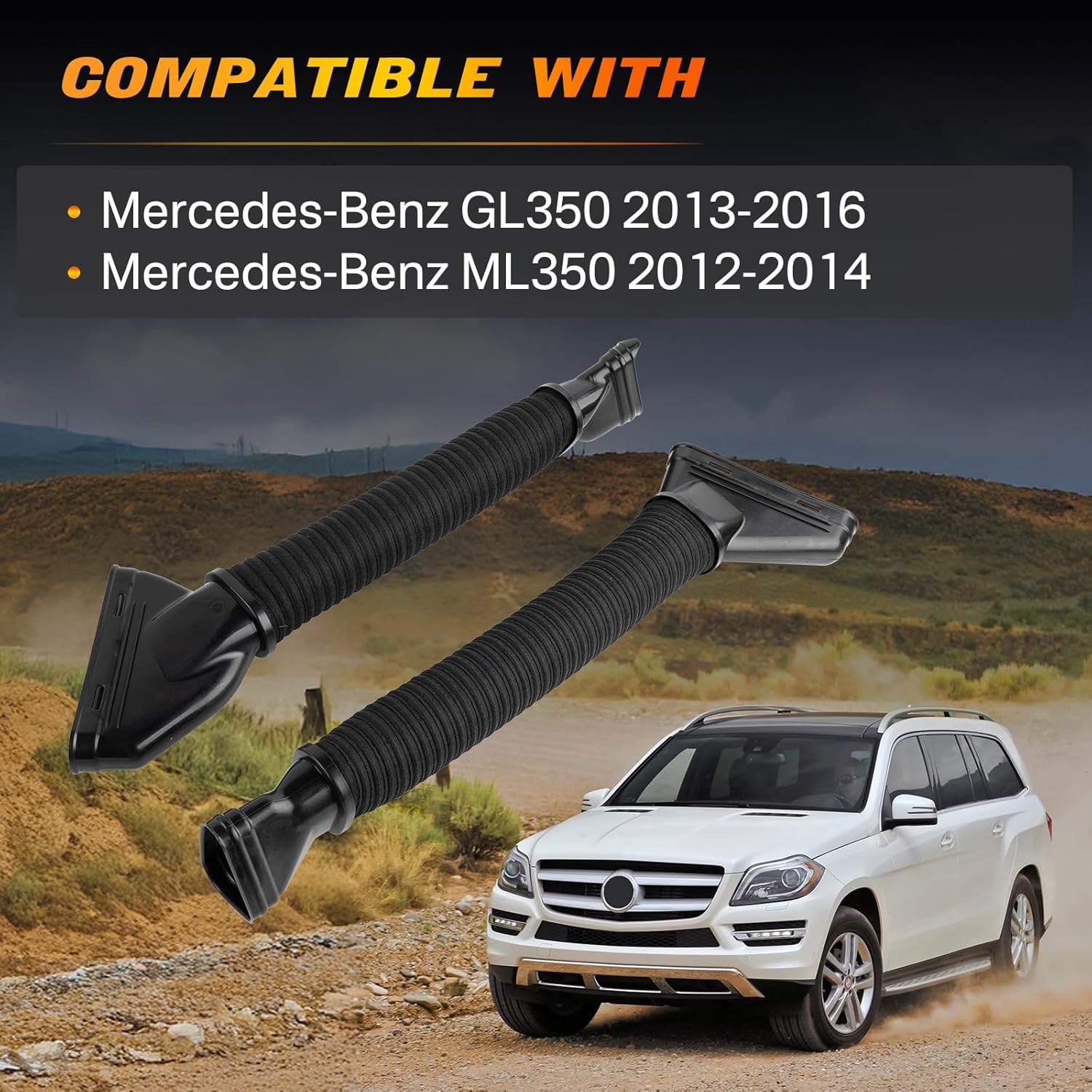 6420948897 Air Intake Inlet Duct Hose Left and Right Compatible with 2012-2016 Mercedes-Benz ML350 GL350 3.0L V6 Replace 6420948797 6420946897 A6420948897 A6420948797