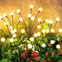 Vignuto Solar Firefly Lights Outdoor 4 Pack - Waterproof 32 LED Garden Stake Lights for Pathway Patio Romantic Swaying Decor