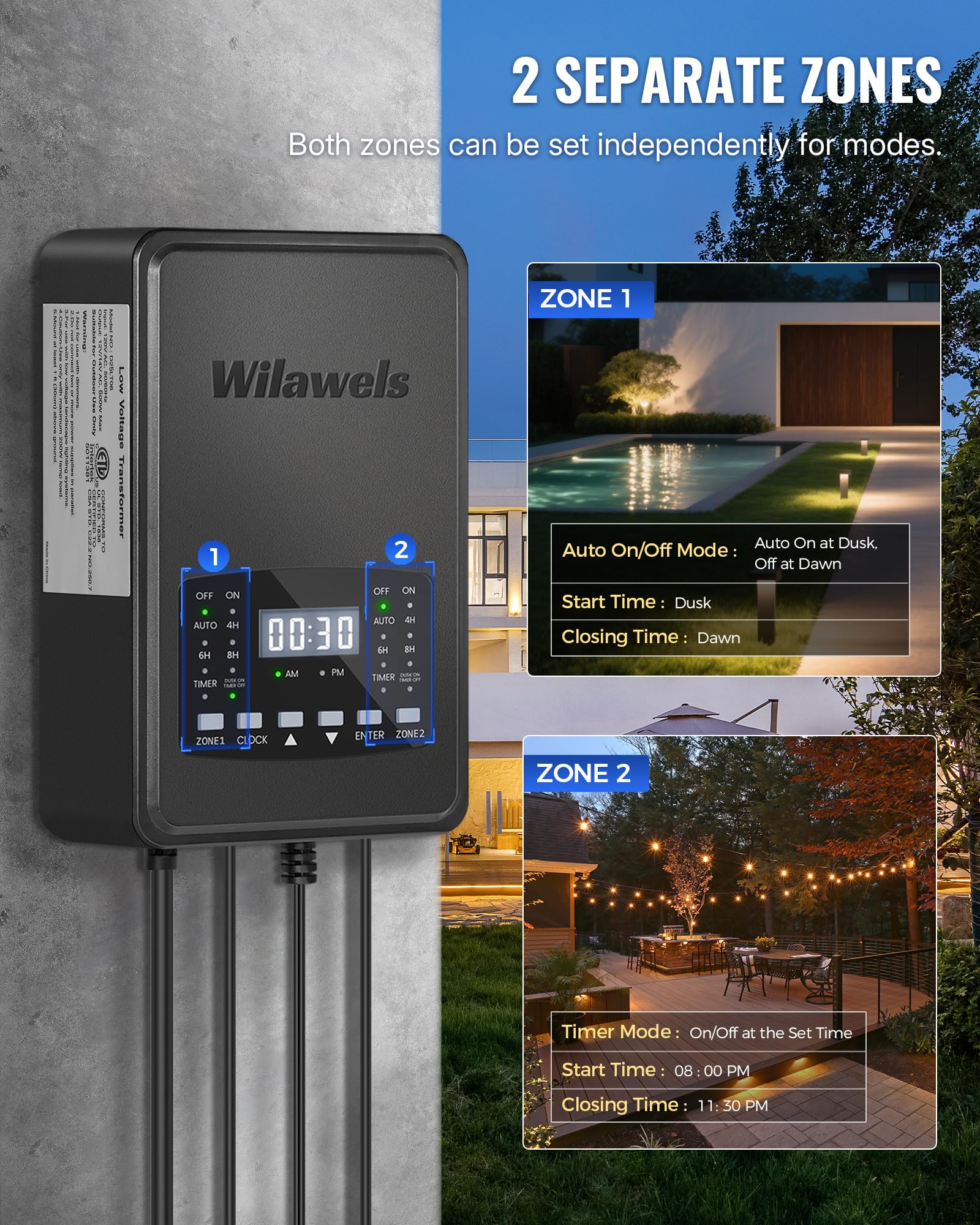 Low Voltage Landscape Transformer - 2 Zone Control -4