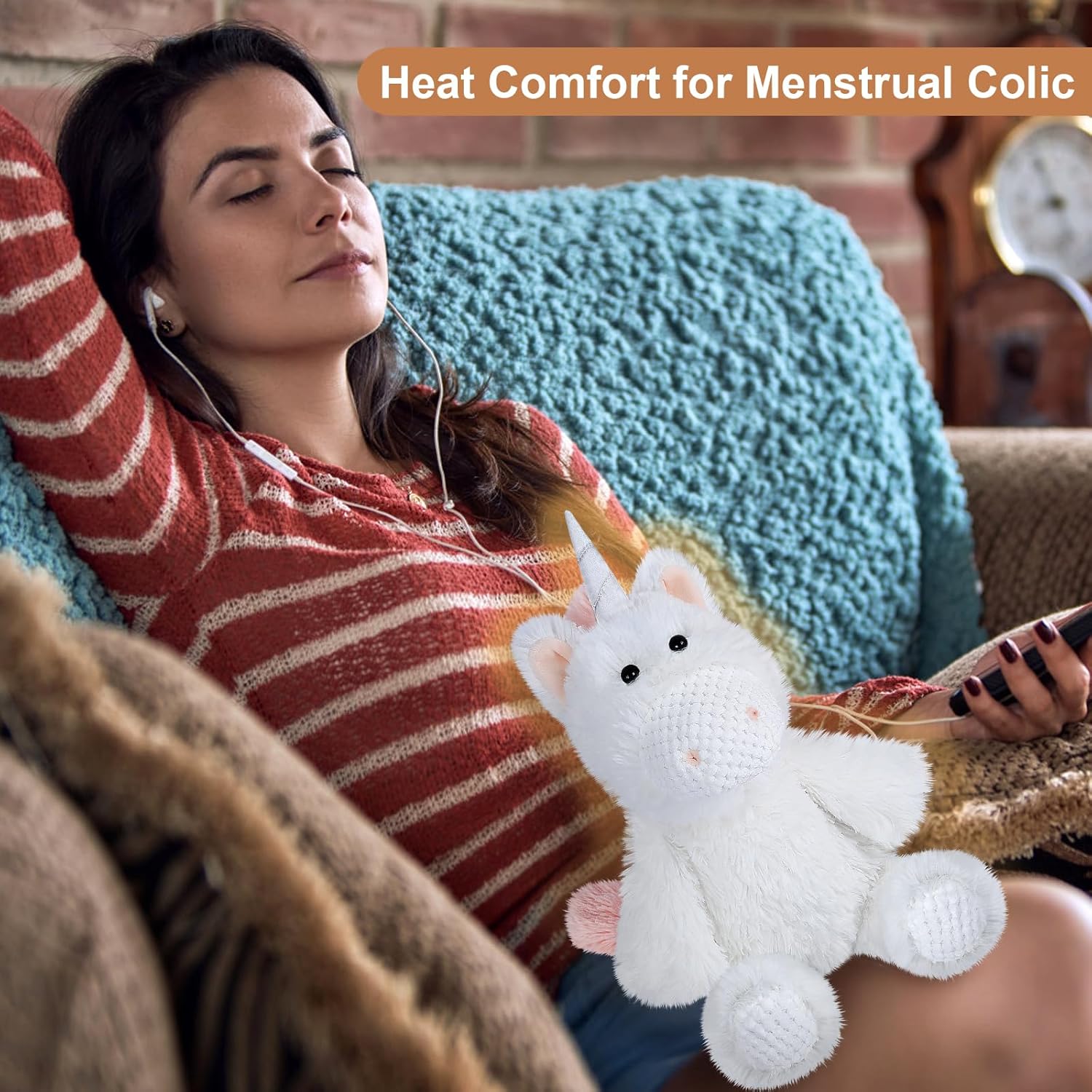 Coolable Warmable Unicorn Stuffed Animal, Microwavable Stuffed Animals Heating Pad for Soothing & Relaxation, Lavender Plushies for Stress Relief, Stuffed Unicorn Gifts for Girls - Image 4
