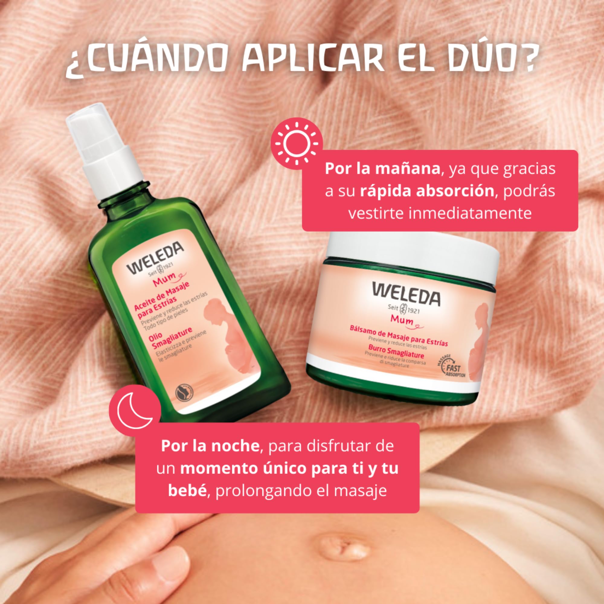 Weleda – Aceite de Masaje Antiestrías Embarazo, Mejora la Elasticidad de la Piel y Ayuda a Reducir la Apariencia de Estrías, Hidratación y Cuidado Corporal - 100 ml