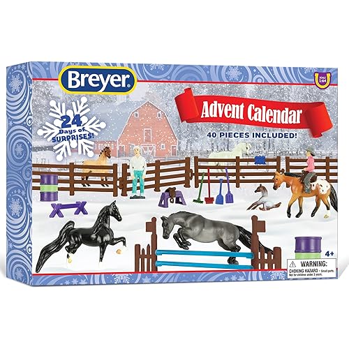 Breyer Horses 2023 Holiday Collection | Advent Calendar - Horse Play Set | 35 Hidden Treasures | 7 Horses, 2 Foals, 1 Unicorn | Model #700728