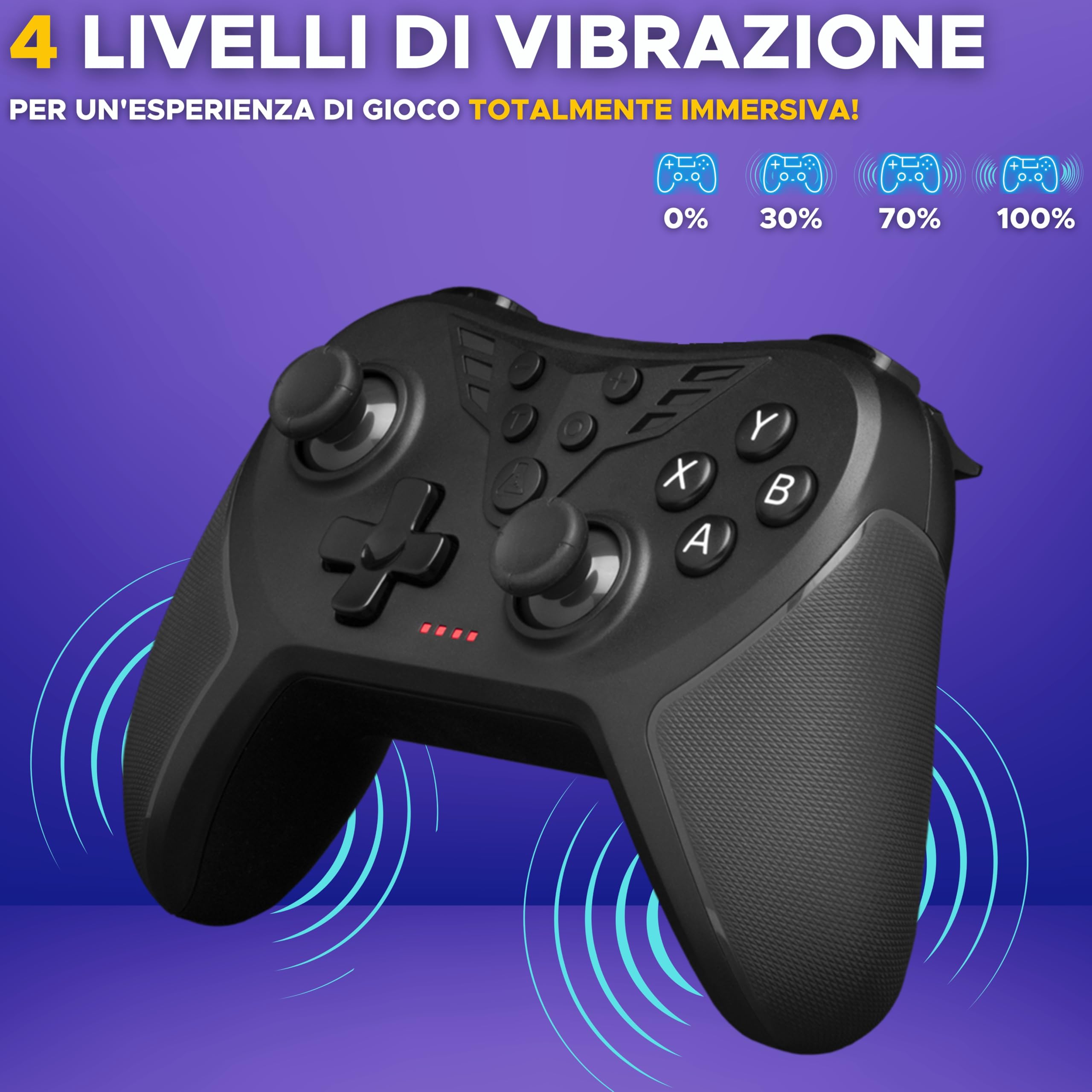 The G-Lab – K-Pad Helium WL – Controller PC Wireless Ricaricabile – 2.4 GHz, Vibrazioni Regolabili, 12 Pulsanti, 4 Grilletti (2 Programmabili), Modalità Turbo, Macro, Compatibile Windows 10/11 e PS3