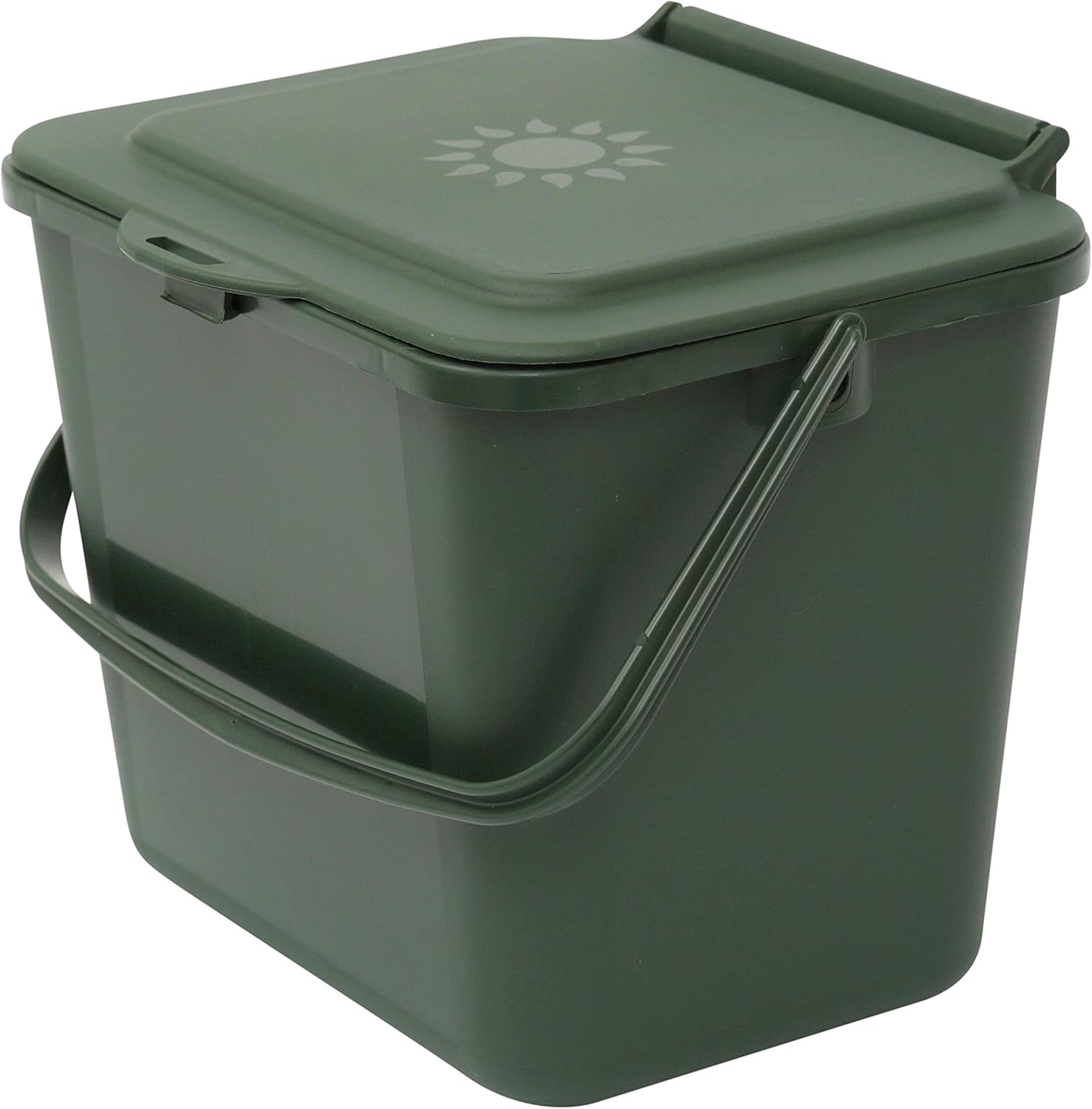GREEN 9L LITRE COMPOST CADDY FOOD WASTE BIN WITH CARBON FILTER LID