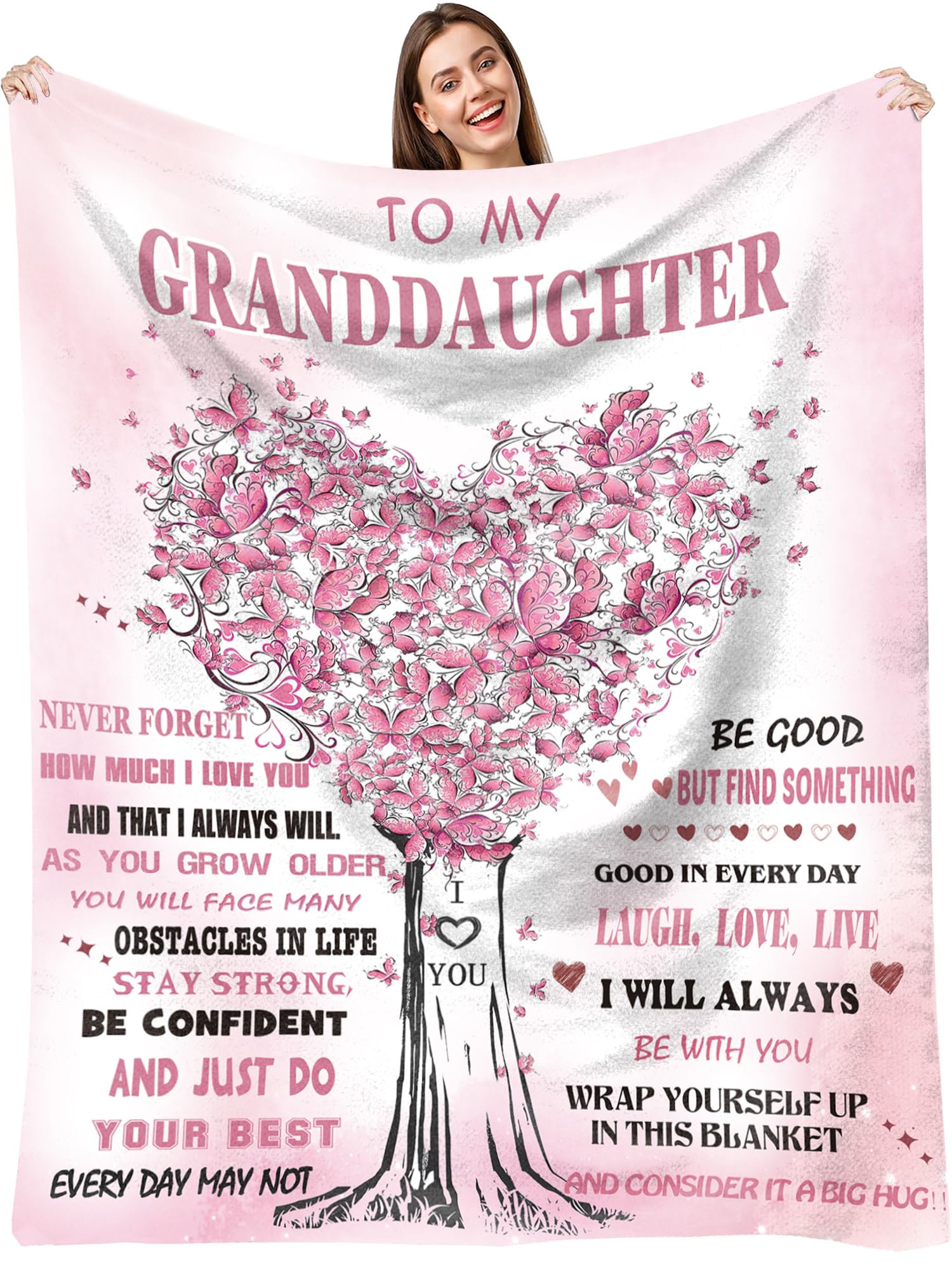 zoilukuGranddaughter Gifts Blanket 50''×60'',Granddaughter Gifts from Grandma/Grandpa,Gifts for Granddaughter,Birthday Gifts for Granddaughter, to My Granddaughter Blanket,Granddaughter Gifts for Christmas