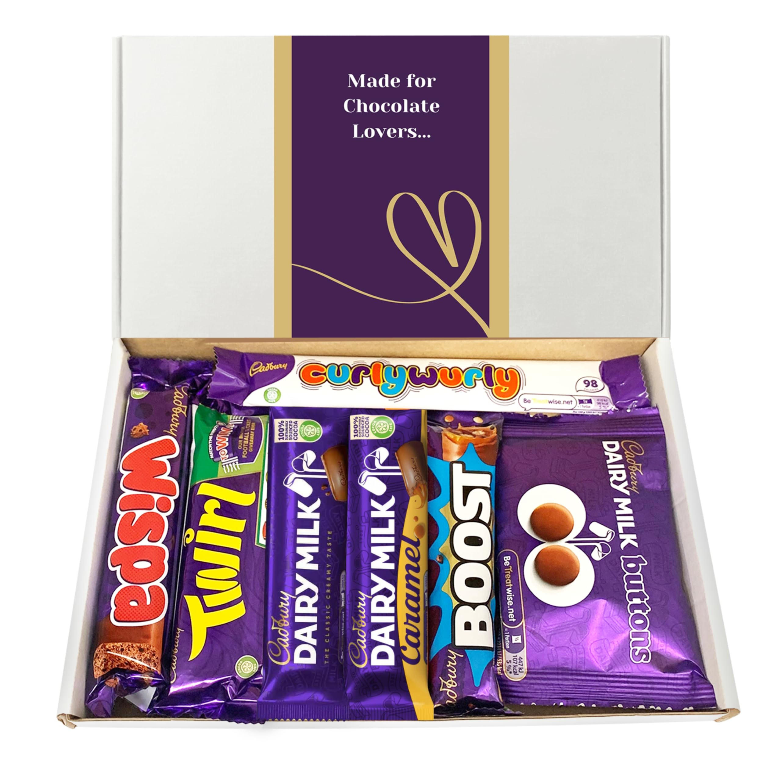 Chocolate Gift Box Bundle With Full Sized Chocolate Bars Selection Box - Wispa, Twirl, Caramel Chocolate and More - Letterbox Gifts - Hamper Chocolate Gift Set