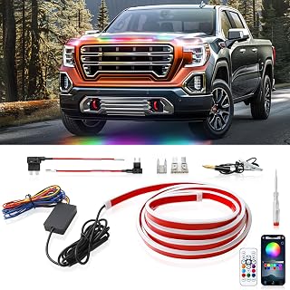 DREAMOTOR 60 Inch Car Hood Light Strip, Multicolor Car LED Hood Light