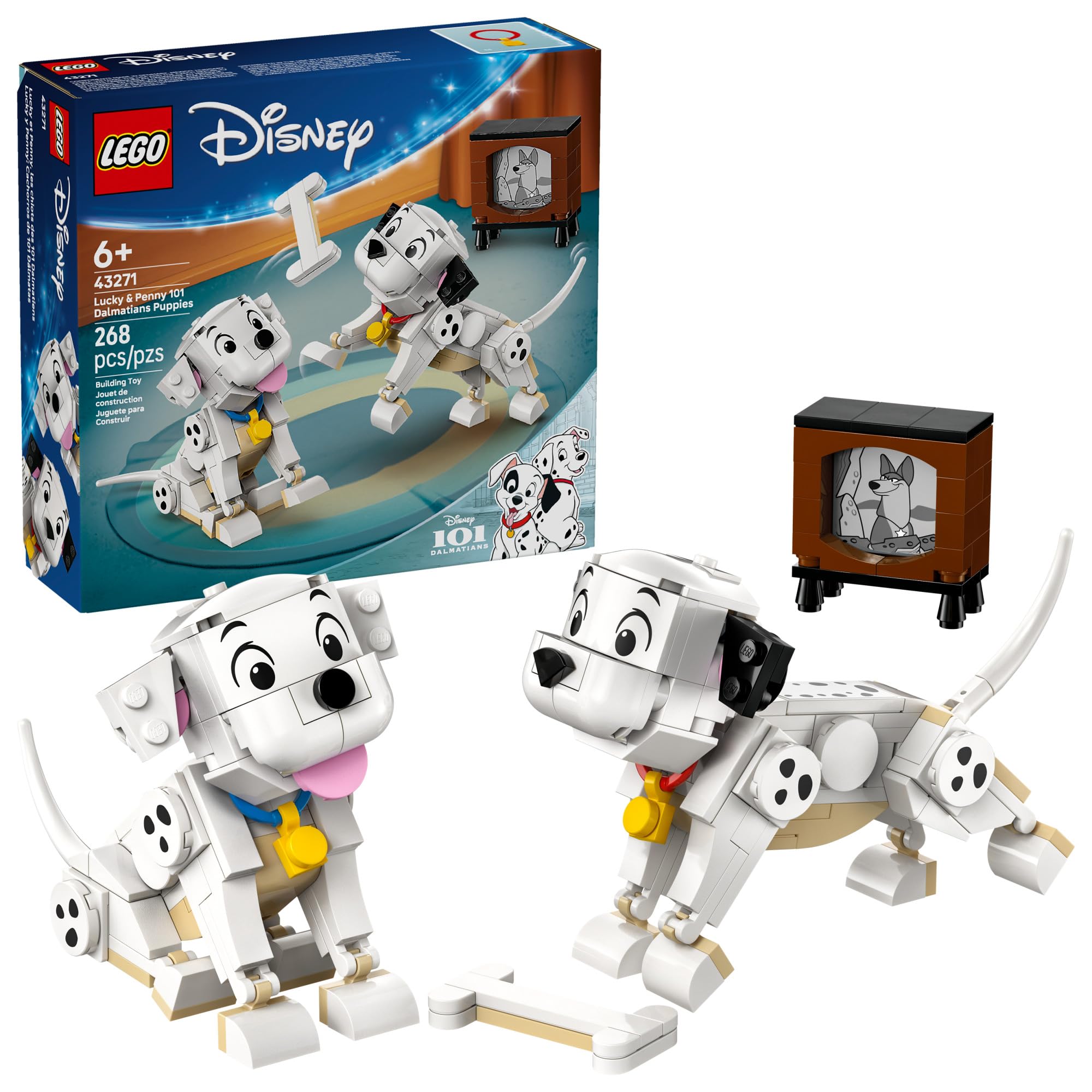 LEGO Disney Lucky & Penny 101 Dalmatians Puppies Kids Toy - Pretend Play Set for Boys and Girls, Ages 6+ Who Love Animals - Learning and Educational Toy - Birthday Gift Idea - 43271