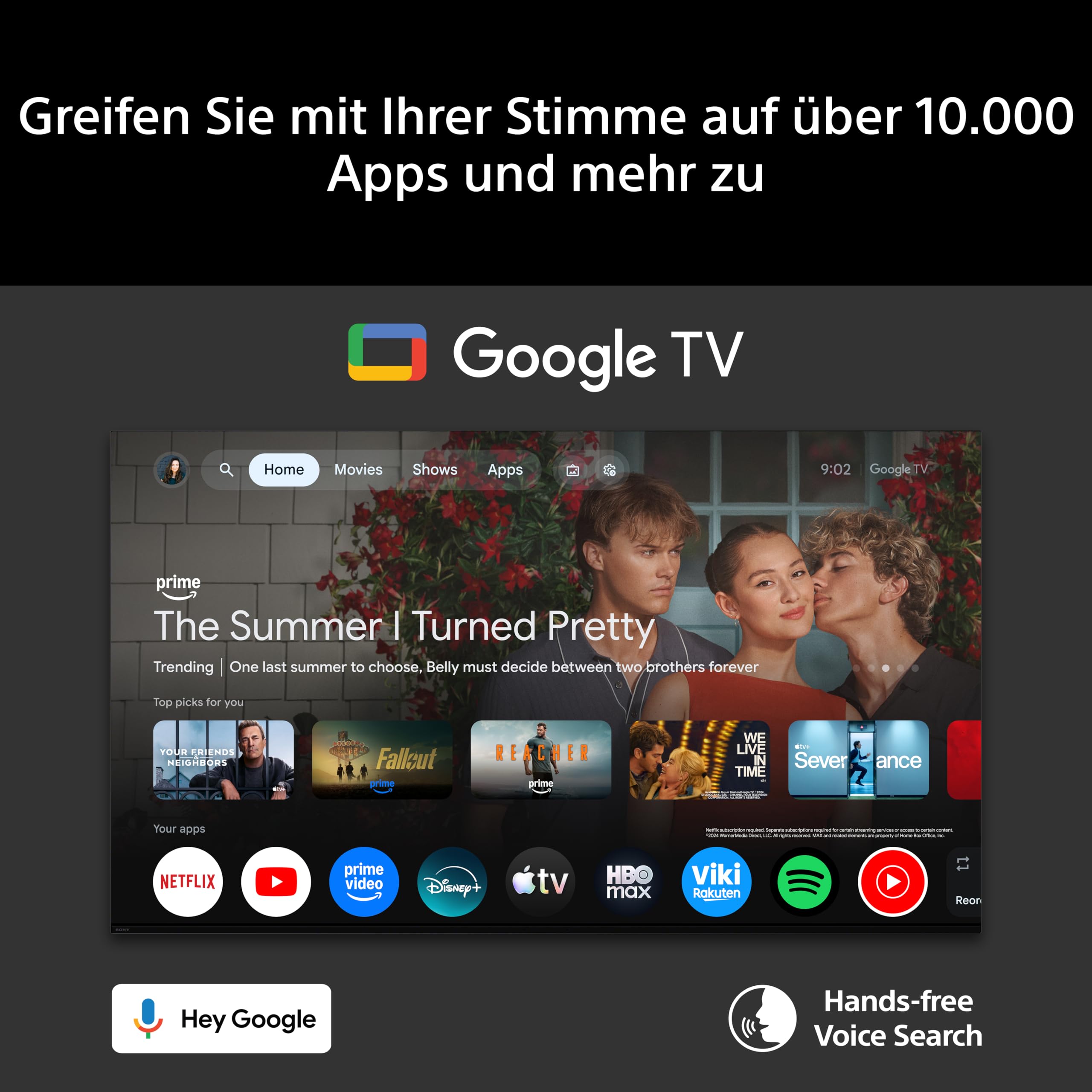 Sony BRAVIA 2 II 43 Zoll Fernseher, 4K Smart TV (Google TV), X1 Prozessor, 4K-Upscaling, Fernseher mit Dolby Atmos und DTS:X, PS5-Kompatibilität, 43S20M2, Modell 2026