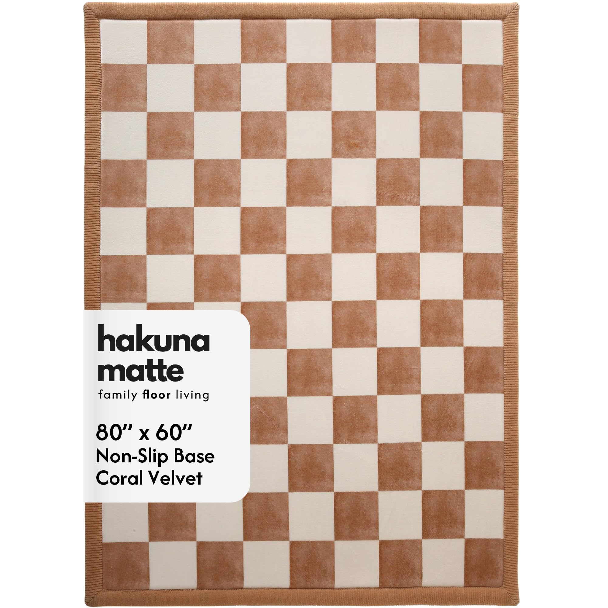 Hakuna Matte Cloud Miękka Mata do Zabawy dla Niemowląt 200x150x2,5 cm, Kwadraty – Dywan do pokoju dziecięcego z wysokiej jakości pianką memory – Mata do raczkowania z antypoślizgowym spodem