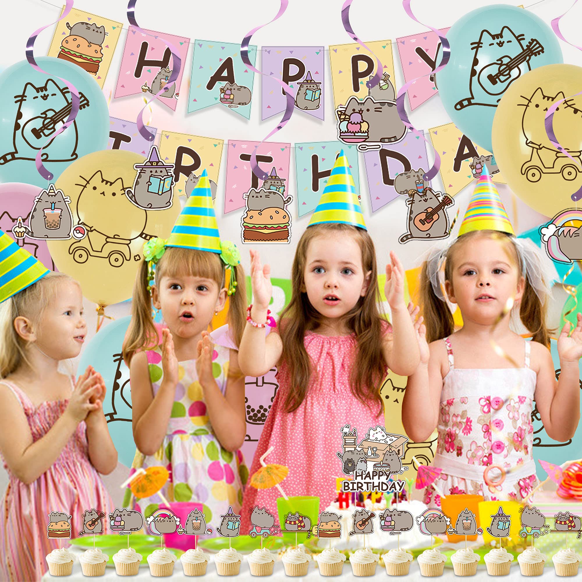 Cat Birthday Party Decorations Cartoon Cat Themed Party Supplies cat-birthday-party-decorations-cartoon-cat-themed-party-supplies