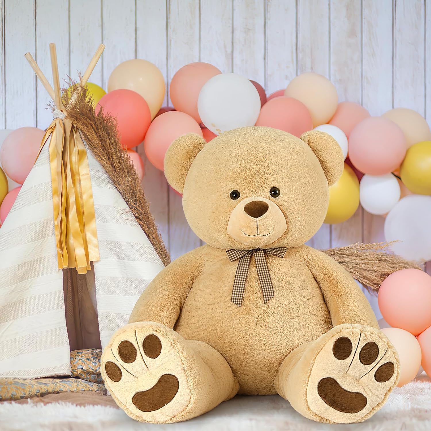 55" Giant Teddy Bear (Light Brown) - Image 6