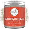 Pure Body Naturals Bentonite Clay Powder for DIY Detox Body & Face Mask, Pure Indian Healing Clay for Deep Pore Cleansing and Armpit Detox for Women, 8.0 oz