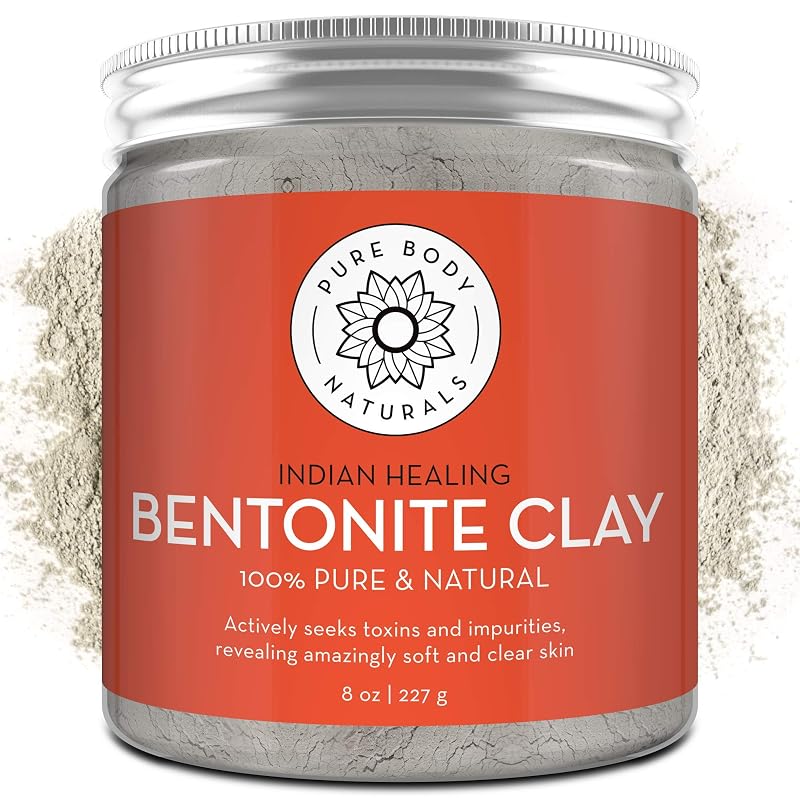 Pure Body Naturals Pó de argila bentonita de sódio, 255 g