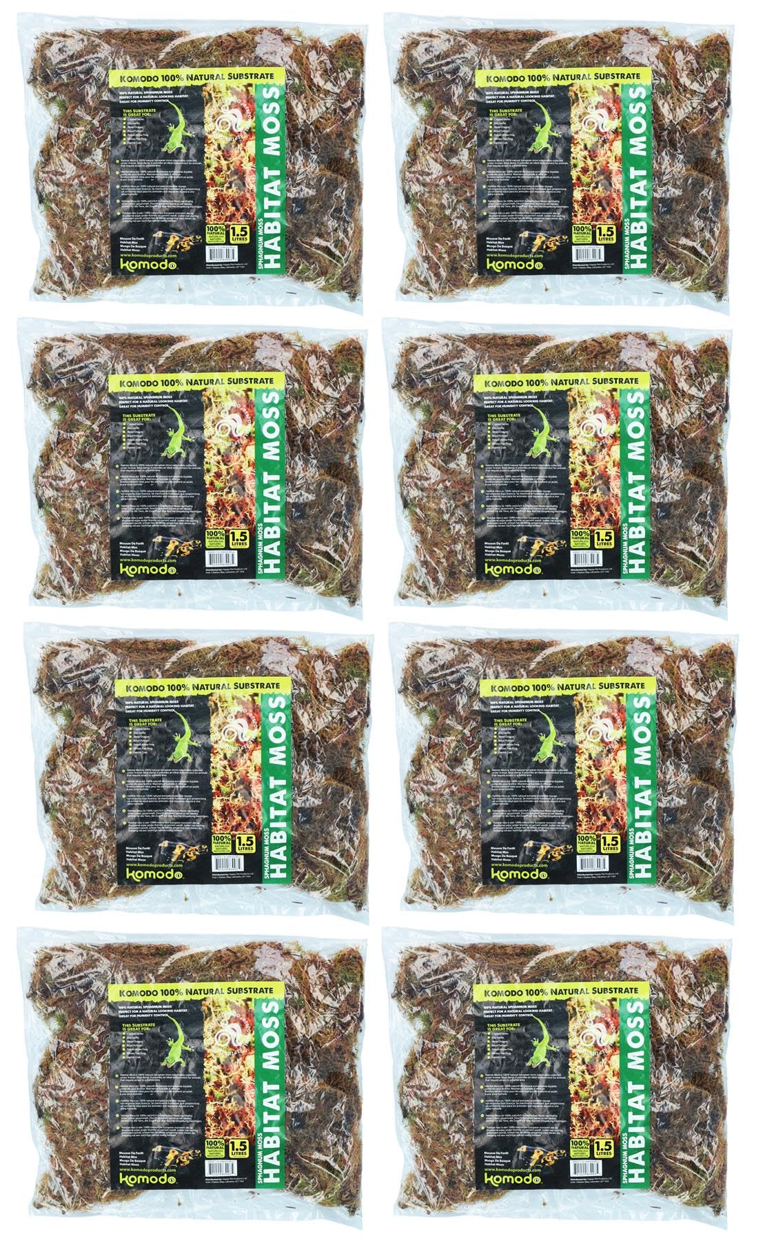 AB Tools 8PK 1.5L Habitat Moss Natural Substrate For Reptile Frog Snake Gecko
