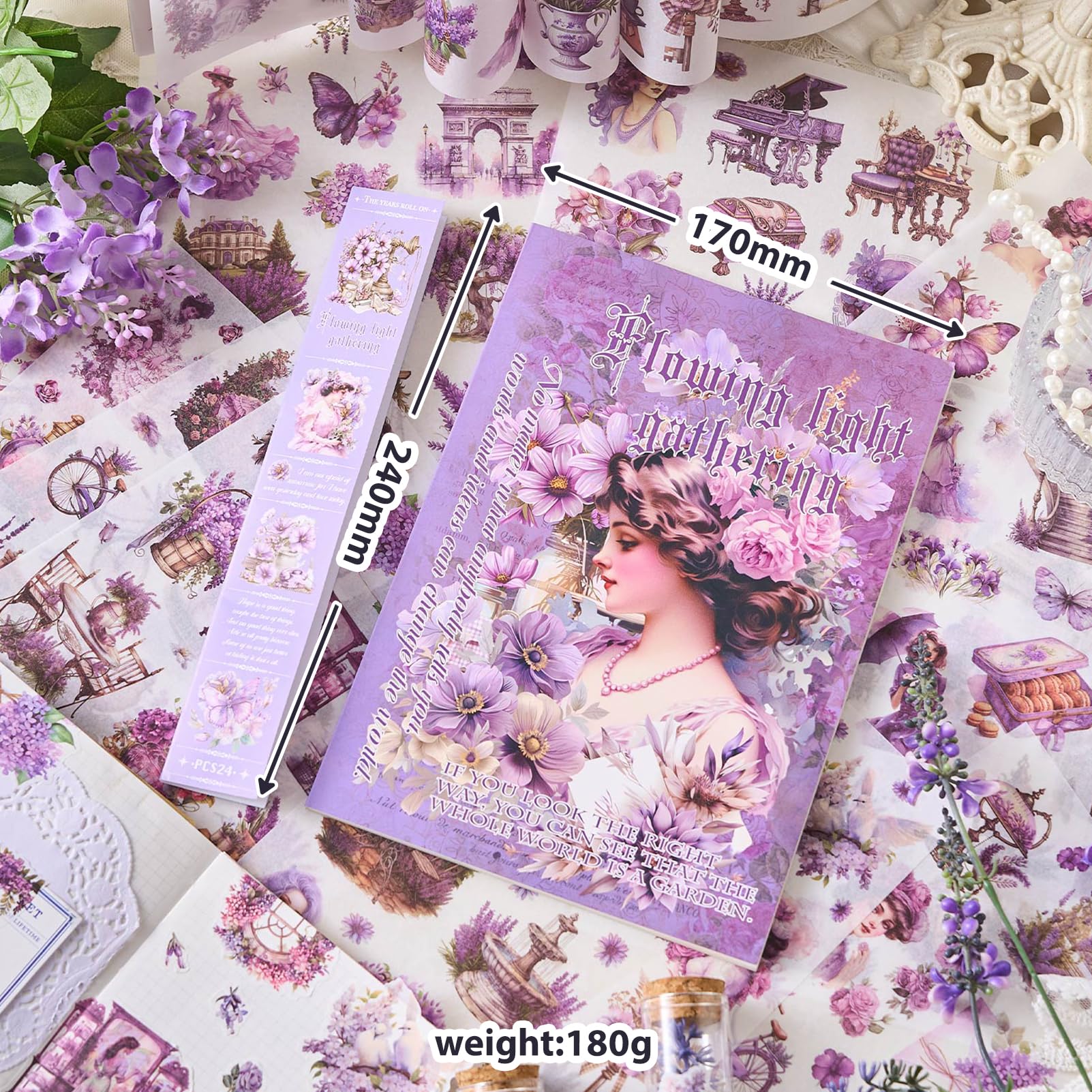 Timeless Tassels Series - Libro di adesivi vintage da ragazza