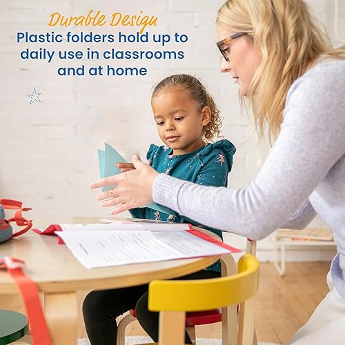 Miniatura 5 de ECR4Kids Carpeta de comunicación para padres y profesores de 2 bolsillos, suministros escolares, color rojo, 36 piezas