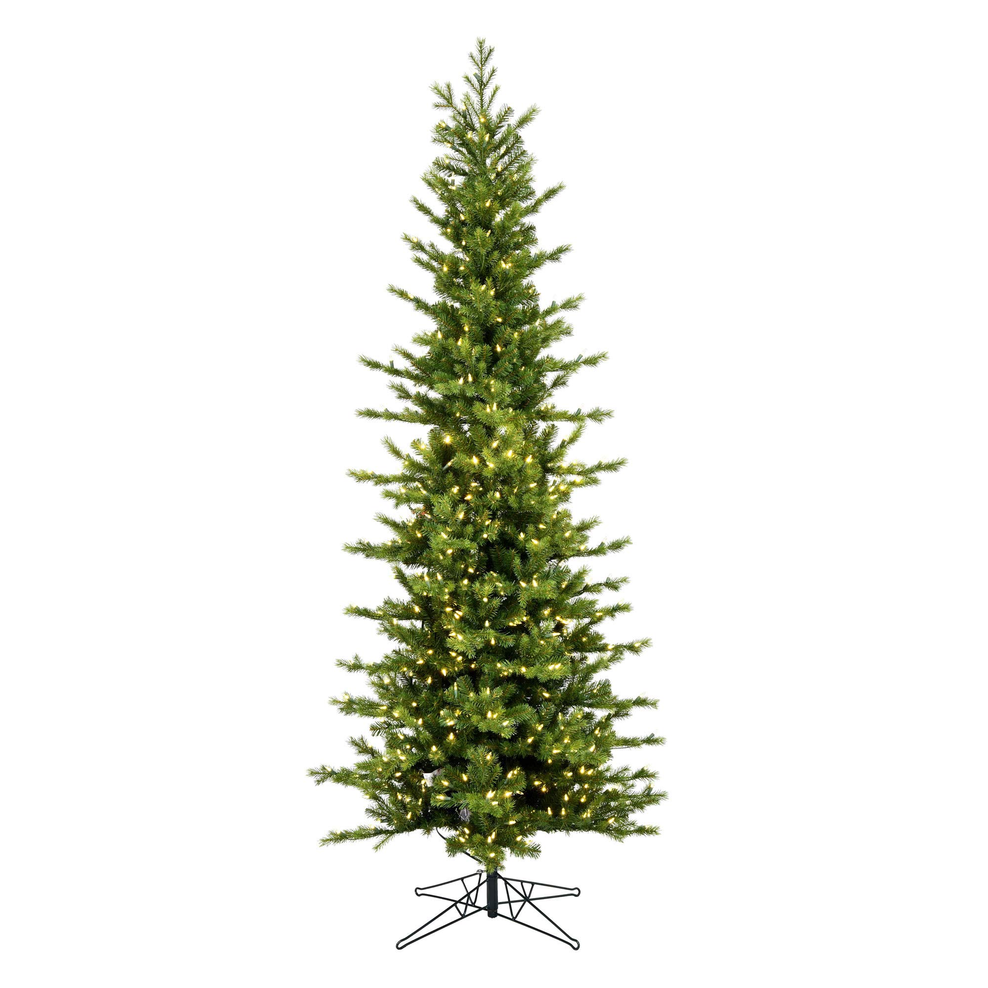 Vickerman9' Moutauk Pine Artificial Christmas Pencil Tree, Warm White Dura-lit LED Lights - Faux Slim Christmas Tree - Seasonal Indoor Home Decor