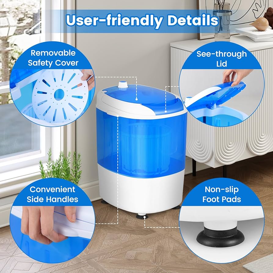 Mini Washing Machine COSTWAY Portable With Spin Djibouti Maddog