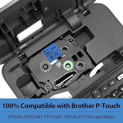 Miniatura 2 de Label KINGDOM Cinta transparente de repuesto blanca sobre transparente de 0.94 pulgadas para Brother TZe-155 TZe155 TZe155 de 1 pulgada, cinta