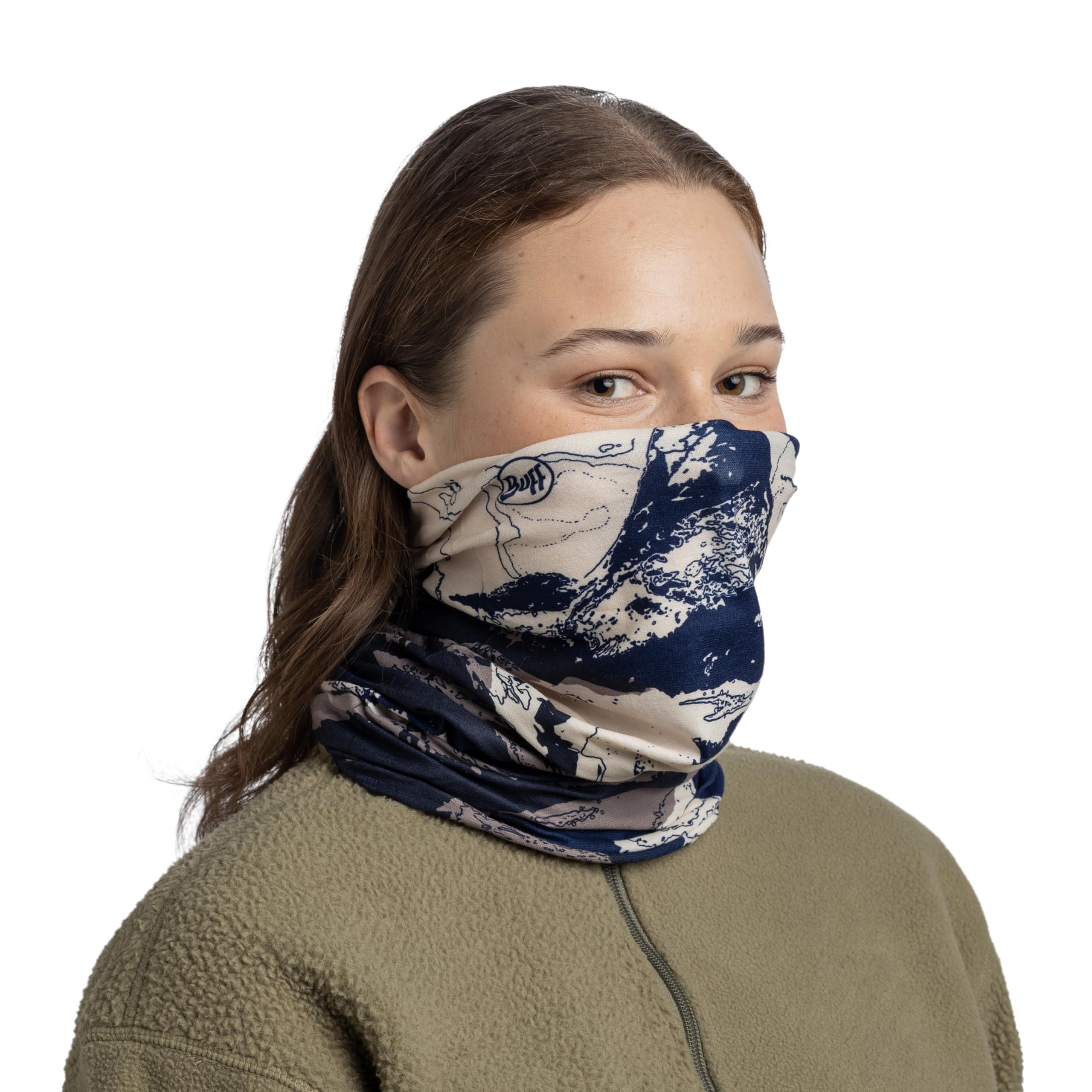 BUFF Komin Original Ecostretch Szalik, Tubularny, Wielofunkcyjny, na Szyję i Głowę, Bieganie, Chodzenie, Wędrówki, Zrównoważony, Lekki One Size Ciemnoniebieski