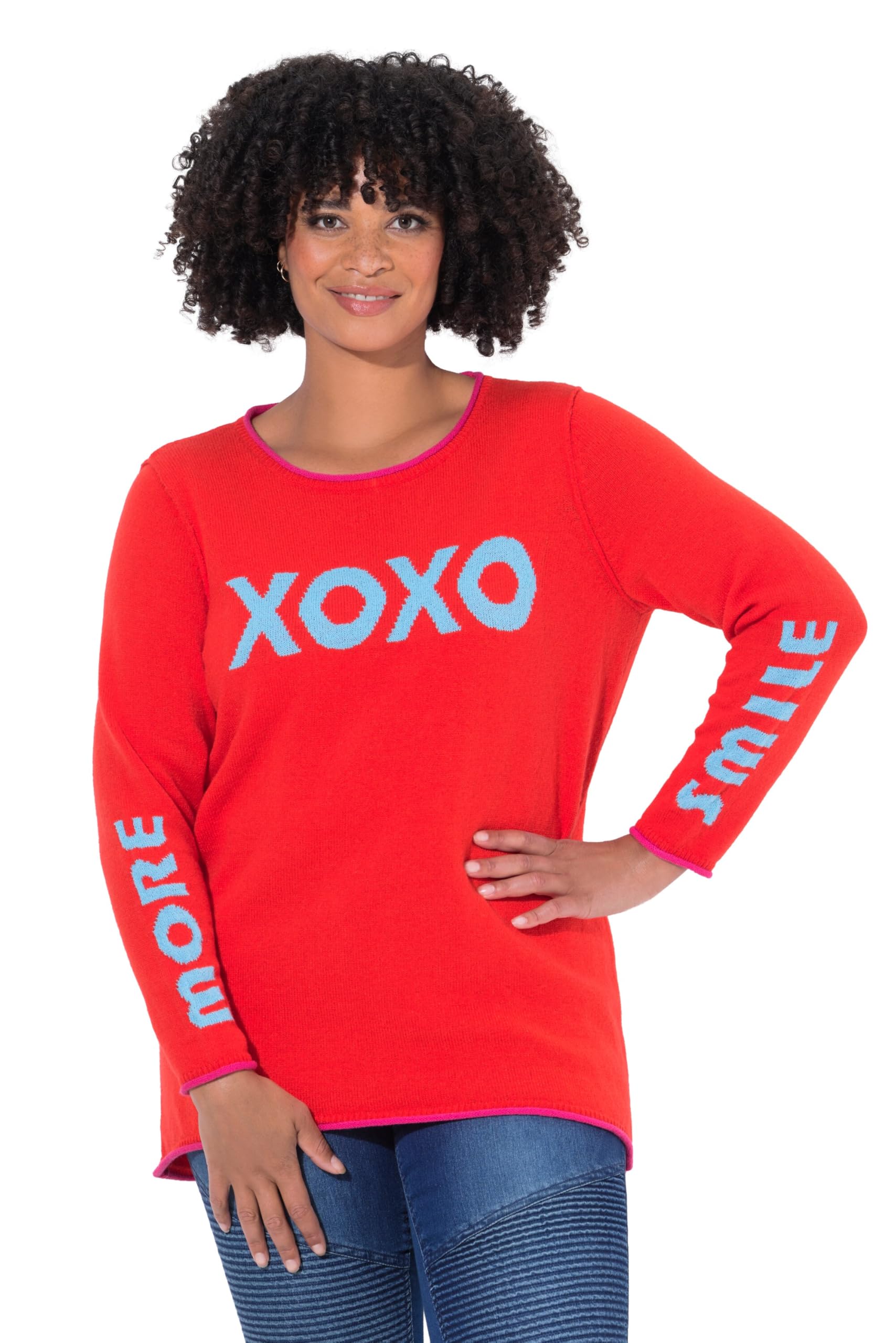 Angel of Style Damen große Größen Übergrößen Plus Size Pullover, Straight Fit, Statement, offenkantig 844494