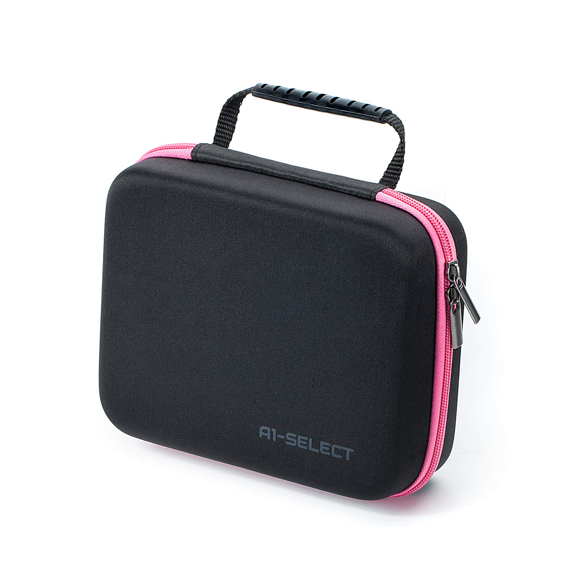 Essential Oil Carrying Case for 5ml, 10ml Bottles Organizer with Foam Insert (Black/Pink)