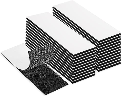 EOTW Paquete de 24 tiras con cinta fuerte de gancho y bucle de 1 x 4 pulgadas, cinta adhesiva de doble cara, reutilizable y extraíble, para el hogar