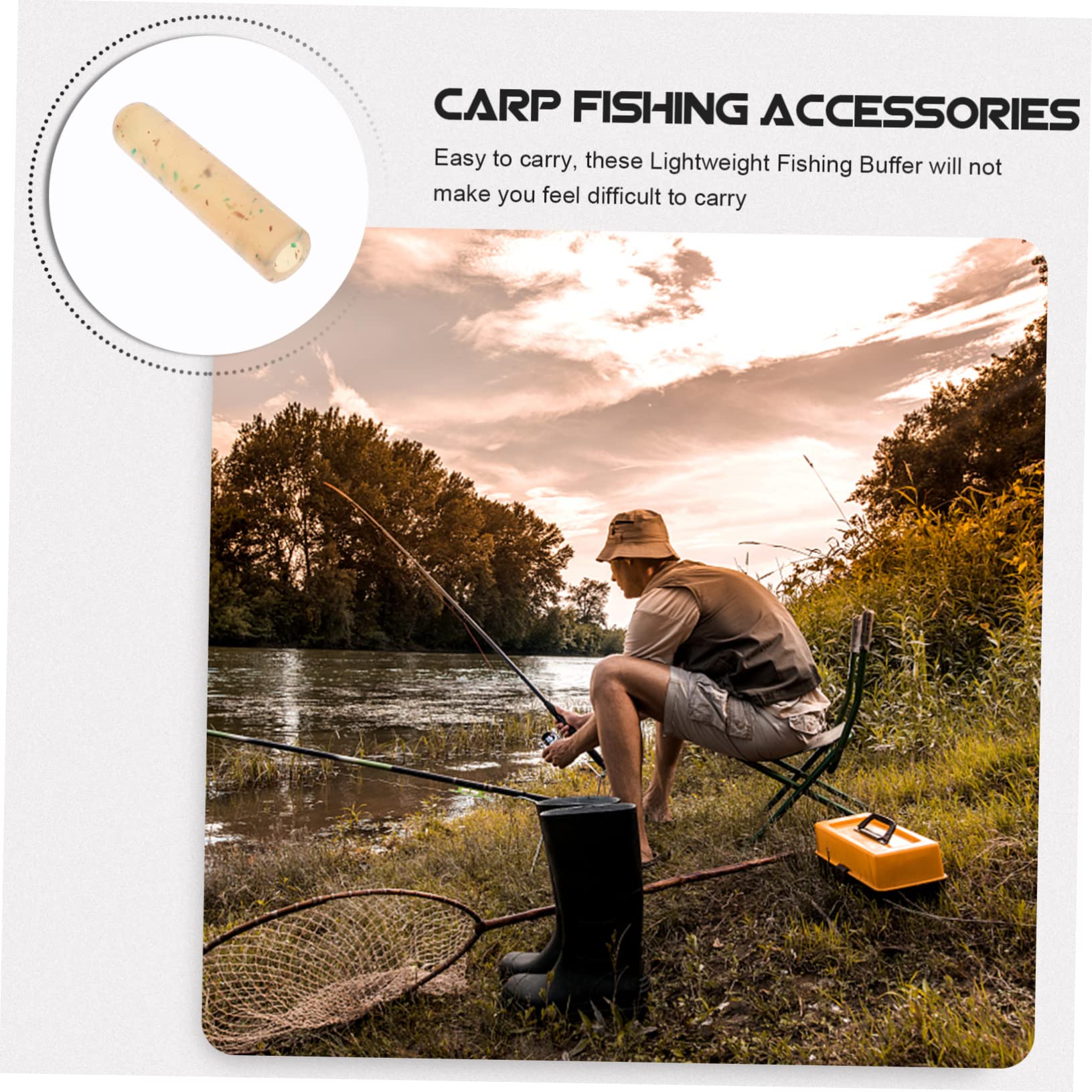 KOMBIUDA 50pcs Carp Fishing Rig Sleeves Fishing Buffer for Absorbing Shock Rig Making Lightweight for
