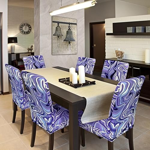 Miniatura 47 de Juego de 6 fundas elásticas para sillas de comedor, extraíbles y lavables, para sillas de comedor, hotel, ceremonia