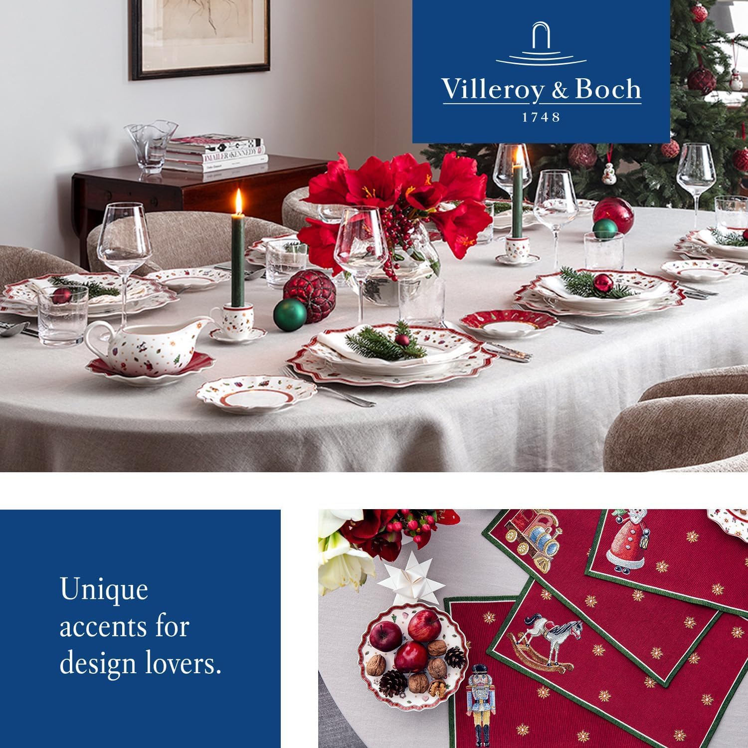 Villeroy & Boch Toy's Delight Specials Juego de 6 platos de desayuno y postre, color blanco, apto para lavavajillas, microondas, platos de desayuno, platos de postre, vajilla de Navidad, porcelana de