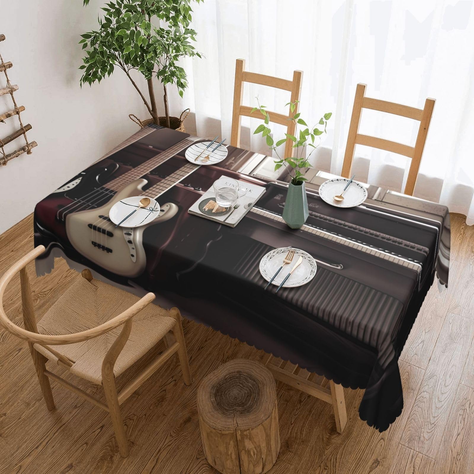 Nappe rectangulaire lavable anti-tache pour protéger la table avec style